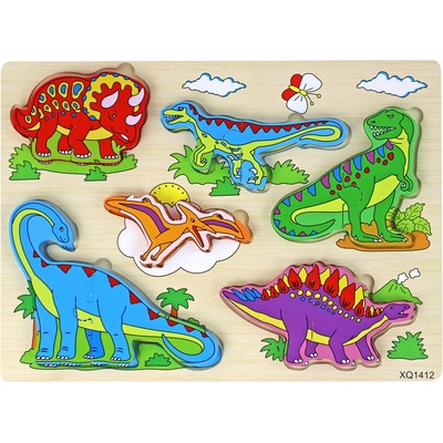 mamido Drevené 3D Puzzle Dinosaury 11 ks
