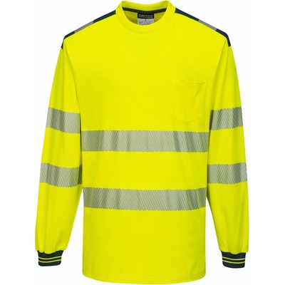 Portwest T185 PW3 L/S Reflexné tričko žltá/čierna 4XL