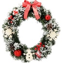 Aga Vianočný veniec 40 cm Bielo-červený