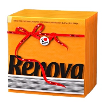 Image 1 of Ренова салфетки еднопластови 70 бр/пакет оранжеви