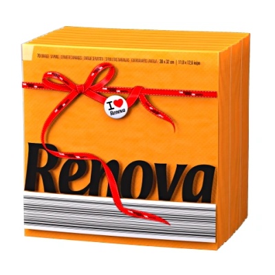 Ренова салфетки еднопластови 70 бр/пакет оранжеви