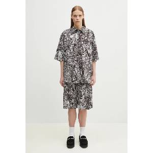 Marcelo Burlon Памучна риза Aop Mech Bowling Shirt Dark Grey Medium (CMGG002S25FAB0010706)