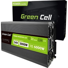 Green Cell INVGC24P3000LCD 24V/230V, 3000W/6000W - čistá sinusoida s LCD displejem