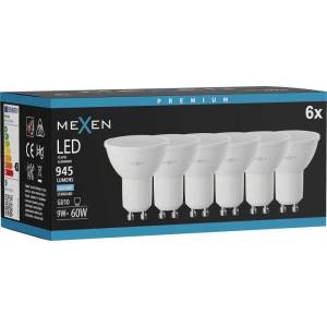 Mexen Nova 6x LED крушка GU10, 9W, Студена - 6500K, 945 lm - L108-GU10-0965-01x06 (L108-GU10-0965-01x06)