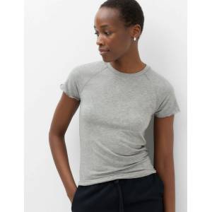 Marks & Spencer Тениска с къс ръкав и волан подплата Marks & Spencer сива Marks & Spencer | Siv | ЖЕНИ | 10