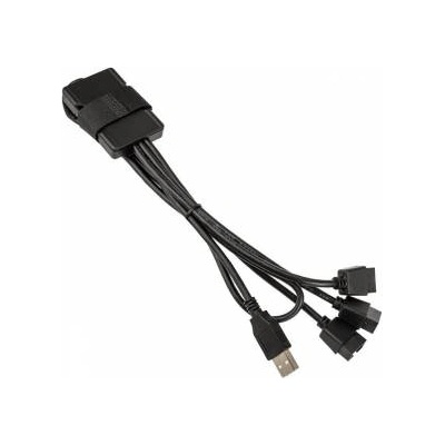 Lian Li USB Хъб Lian Li PW-U2TPAB USB 2.0 1-към-3 Hub, Черен, LL-AC-ZUUS-690