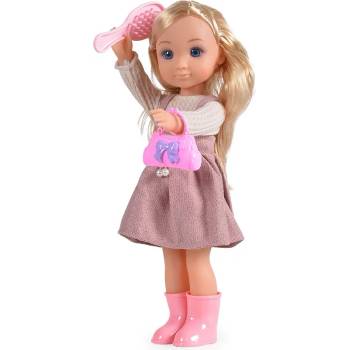 Moni Кукла Moni Toys - С лилава рокля и дълга руса коса, 36 cm (109301)