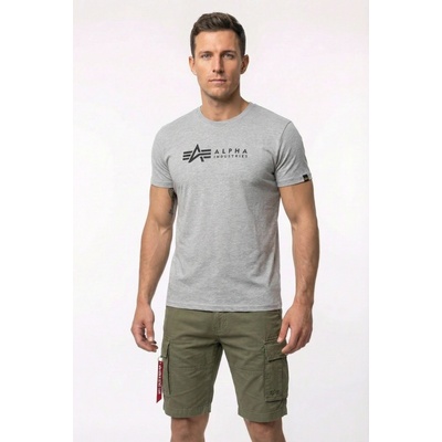 Alpha Industries Tričko Alpha Label T šedé