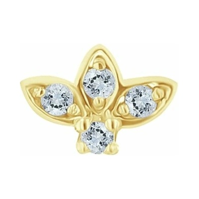 Eppi Zlatá piercing náušnica s nebesky modrými topásmi Ciera E46049