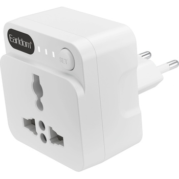 Earldom Универсален преходник - зарядно Earldom ES-SC20, Таймер, UK/US kъм EU шуко, 250V, Бял - 40522 (40522)