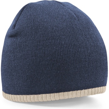 Beechfield dvoubarevná zimní čepice beanie námořní modrá-naturální