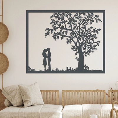 dřevo života Dřevěný strom na zeď SOUZNĚNÍ Rozměry (cm): 80x64, Zvolte barvu dekoru: Antracitová