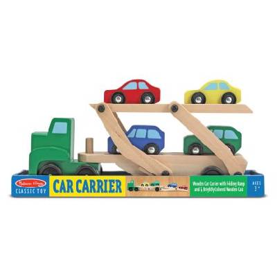 Комплект дървен автовоз и колички - Melissa & Doug (14096)