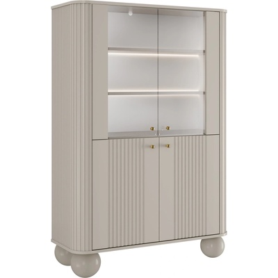 Nábytek Bogart Vesper 103 cm čtyřdveřová kašmír / zlaté úchytky / kulaté nohy