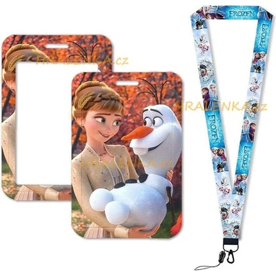 Šňůrka na krk 23661 s cedulkou Frozen, Ledové království, ANNA a OLAF