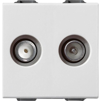 Vimar 09302.01 Коаксиална tv розетка tv-rd-sat единична връзка, два изхода, бял 2m neve up (09302.01)