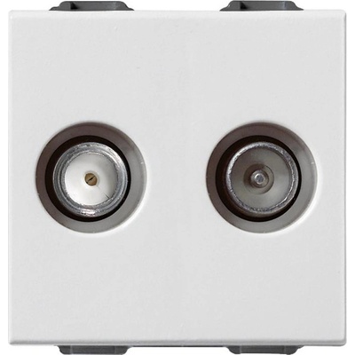 Vimar 09302.01 Коаксиална tv розетка tv-rd-sat единична връзка, два изхода, бял 2m neve up (09302.01)