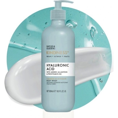 Baylis & Harding Kindness+ Hyaluronic Acid hydratační sprchový gel Vůně Pear & Neroli 500 ml