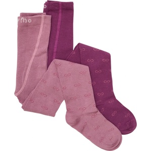 Minymo Детско ежедневно термо бельо Minymo Kid's Stockings with Pattern 2-Pack Tights - Mauve Orchid - размер 56/62 (EU) (714-1651-0111)