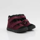 Mrugała kožené dětské boty na suchý zip s membránou neo plum