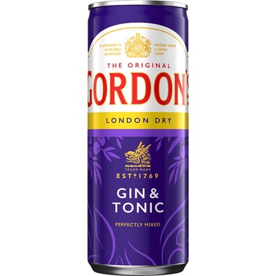 Gordons & Tonic gin 6,4% 0,25 L (Plech)