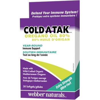 Image 1 of Webber Naturals Oregano Oil Cold-A-Tak® 80% (Extra Strength) [30 дражета]