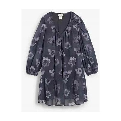 Kvetované šaty klasické plus size dlhý rukáv