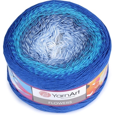 Prima-obchod Pletací příze Flowers 250 g, barva 13 (299) jaspis modrý oceán