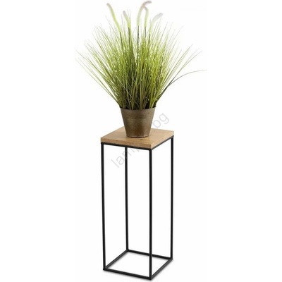 HowHomely Стойка за цветя BASICLOFT 60x24 черен/кафяв (DD0118)