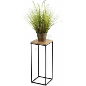 HowHomely Стойка за цветя BASICLOFT 60x24 черен/кафяв (DD0118)