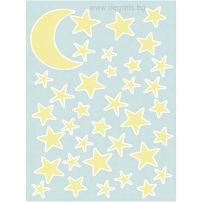 Стикер Светещи луни 40x30см
