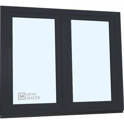 KNIPPING Plastové okno - 70 AD, 1500x1200 mm, O+OS klapačka, antracit Barva, imitace: antracit/bílá (jednostranně)