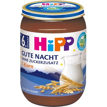 Hipp БИО Млечна каша "Лека нощ" 7 зърна 6м+ 190г