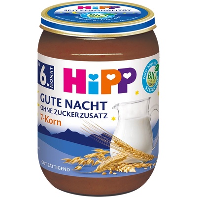 Hipp БИО Млечна каша "Лека нощ" 7 зърна 6м+ 190г