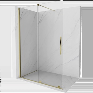 Mexen Velar плъзгаща се душ стена Walk-in 150 x 200 cm, прозрачна 8 mm, златна (871-150-000-03-50)