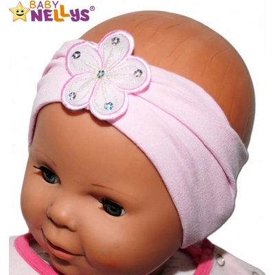 Baby Nellys Čelenka S Kvetinkou-tmavoružová