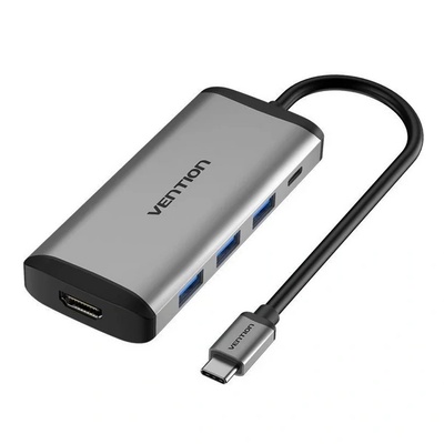 Vention USB-C - HDMI/3USB3.0/RJ45/PD, ( 6-1, сив), 0, 15 м, конвертор