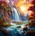 Norimpex - Puzzle Diamant painting: Sunset at the waterfall 30x40cm - 1 - 39 piese