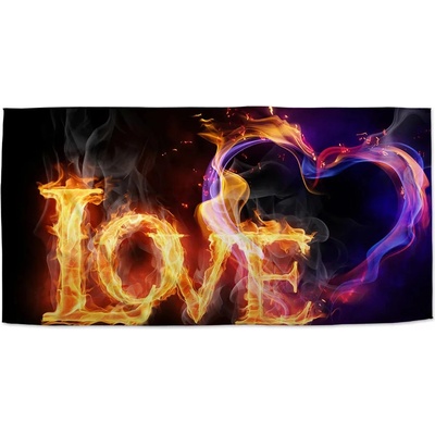 Sablio Ručník s potiskem Love 50 x 100 cm