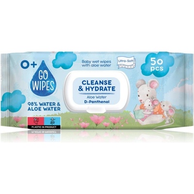 GoWipes Dětské vlhčené ubrousky s Aloe vodou a D-Pantenolem 50 ks