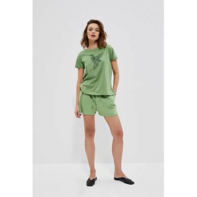 Moodo Plain cotton shorts zelená svetlozelená