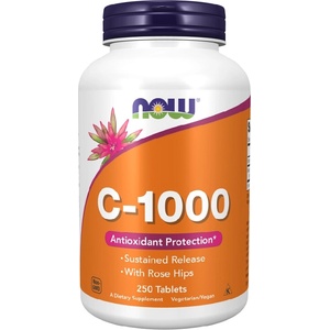 NOW NOW Vitamin C-1000 with Rose Hips Sustained Release, 250 Tablets - fitnesdobavki - 44,79 лв