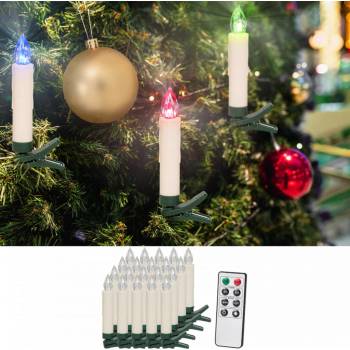 Goleto Vánoční svíčky na stromeček 20 LED barevné