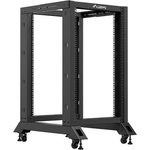 Lanberg Комуникационен шкаф Lanberg OR01-6818-B, 19", 18U, 105.1 x 80 x 60 cm, товароносимост до 600кг, черен (OR01-6818-B)