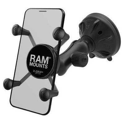 Kompletní sestava univerzálního držáku mobilního telefonu X-Grip s přísavkou na sklo, rame