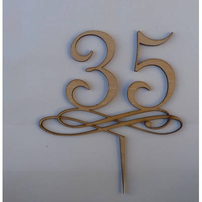 Dortový zápich s číslovkou síla materiálu: Překližka 3mm