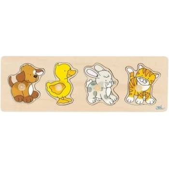 Image 1 of Goki - Дървен пъзел с дръжки - Куче, пате (57866)