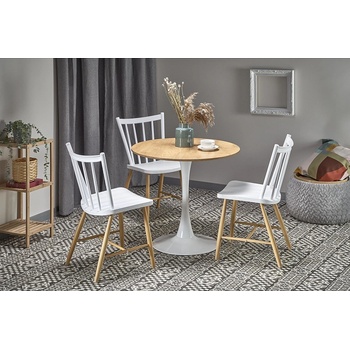 Halmar Кръгла маса sting натурален дъб / бяло