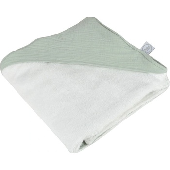Bébé Douceur Зелена муселинова детска хавлия с качулка 75x75 cm - Bébé Douceur (6TEX238VM)