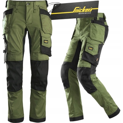 Snickers Pracovní kalhoty 6241 pružné montérky Stretch khaki black